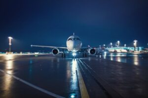 An Airplane On The Runway - Airport Lighting Company - Improved Lighting Technology For Aviation Safety