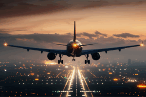 An Airplane Landing - Airport Lighting Company